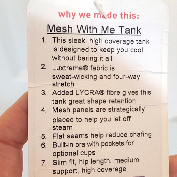 Lululemon Mesh with me white tank 2 - Picture 7 of 8